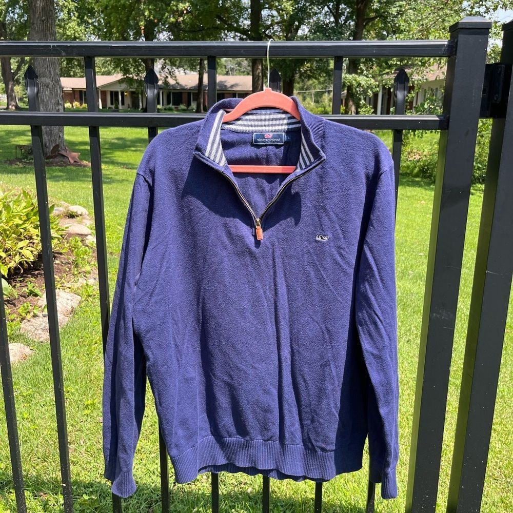 Vineyard Vines Quarter Zip Cotton Sweater